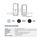 Lockly Secure Pro, Wi-Fi Smart Door Lock, Keyless Entry Latch, Satin Nickel