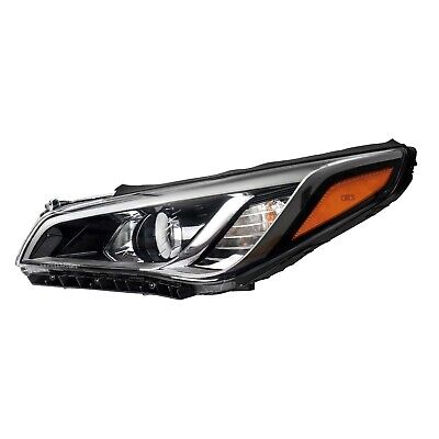 Front Headlights Assembly, Black Headlight Compatible With 2015-2017 Sonata D...