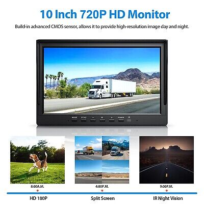 10" HD Backup Camera System Kit, Loop Recording Large Monitor with Wired Rear...