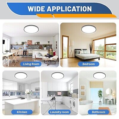 Allsmartlife Led Flush Mount Ceiling Light, 6 Pack 24W 12inch Round Led Surfa...