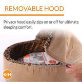 K&H Pet Products Thermo-Kitty Bed Deluxe Indoor Heated Cat Bed Tan/Leopard La...