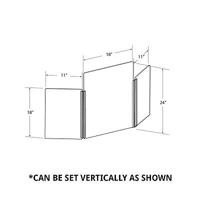 Azar Displays Tri-Fold Protective Sneeze Guard for Counter and Desk - Portabl...