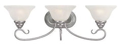 Livex Lighting 6103-91 Coronado 3 Light Brushed Nickel Vanity with White Alab...