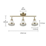 Globe Electric 64000003 22" 3-Light Track Lighting, Matte Brass, Matte White ...