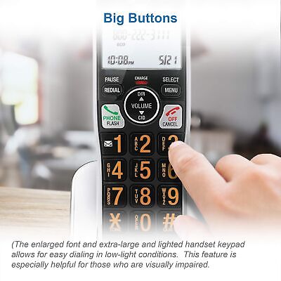 AT&T BL102-3 DECT 6.0 3-Handset Cordless Phone for Home with Answering Machin...