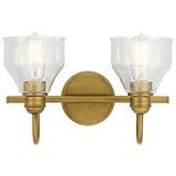 KICHLER Avery 15" Bathroom Vanity Industrial 2 Light Wall Fixture with Clear ...