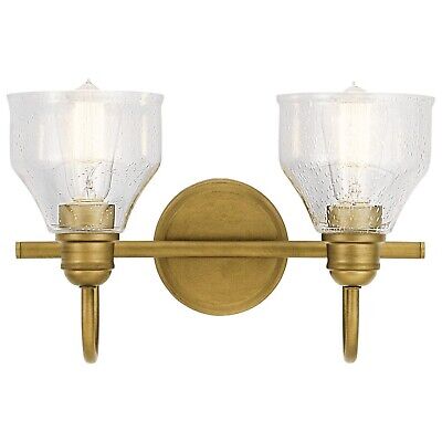 KICHLER Avery 15" Bathroom Vanity Industrial 2 Light Wall Fixture with Clear ...