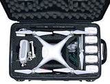 Case Club Pre-Cut Waterproof Drone Case with Wheels, Extension Handle & 2 Moi...