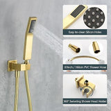 Wall Mount Bathtub Faucet with Handheld Sprayer Brushed Gold, Bathroom Wall M...