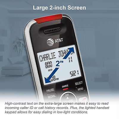 AT&T BL102-3 DECT 6.0 3-Handset Cordless Phone for Home with Answering Machin...