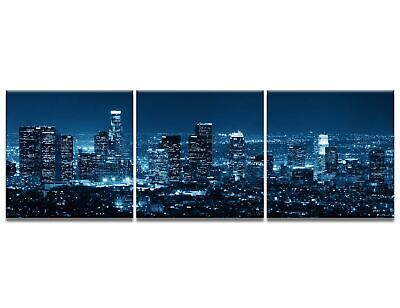 Los Angeles Wall Art Posters Skyline Night Canvas Painting Cityscape Pictures...