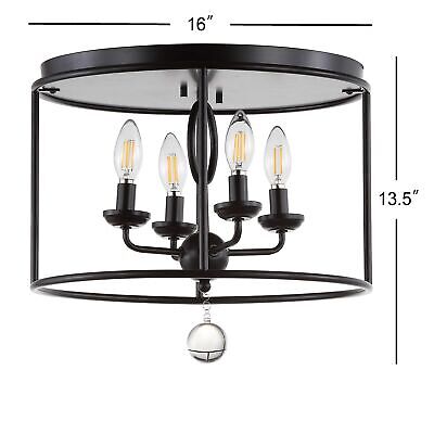 JONATHAN Y JYL9500A Alma 16" Metal LED Flush Mount Traditional Dimmable, 2700...