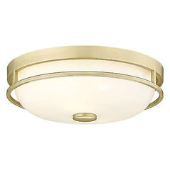 12&#8216;&#8217; Flush Mount Ceiling Light with Milk Glass 2-Light Gold Ceiling