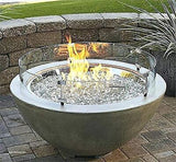 Hiland AWS-RND22 Fire Pit Glass 22" Wind Screen, Small, Clear