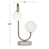 Deco 79 Metal Room Table Lamp Orb 2 Light Accent Lamp with Marble Base, Lamp ...