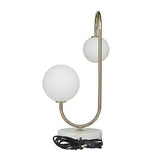 Deco 79 Metal Room Table Lamp Orb 2 Light Accent Lamp with Marble Base, Lamp ...