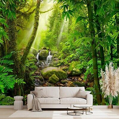 Green Forest Tropical Rainforest wallpeper Living Room Bedroom Nature Jungle ...