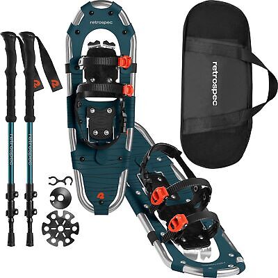 Retrospec Drifter 21/25/30 Inch Snowshoes & Trekking Poles Bundle for Men, Wo...