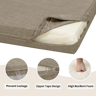 Easy-Going Waterproof Linen Patio Cushion 22x22x3 inch 2 Pack Replacement Non...