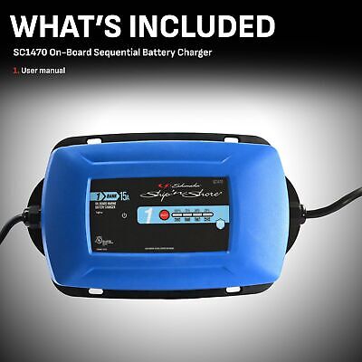 Schumacher Ship &#8216;n Shore SC1470 15A 12V On-Board Marine Battery Charger &#