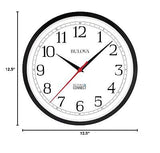 Bulova Precision Connect Wall Clock C5000, 12.5", Black and White