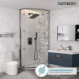 gotonovo Rainfall Bathroom Shower System Rain Shower Head and Handle Set Wall...