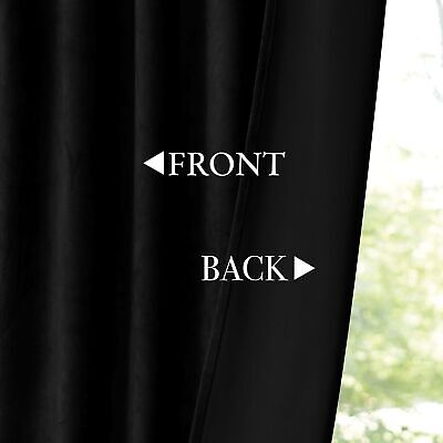 KGORGE Black Velvet Curtains 96 inches 2 Panels, Velvet Blackout Curtains for...