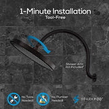 SparkPod 10 Inch Rectangle Rain Shower Head - Ceiling or Wall Mount Rainfall ...