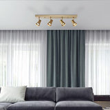 Globe Electric 64000046 4-Light Track Lighting, Matte Brass, Ceiling Light, T...