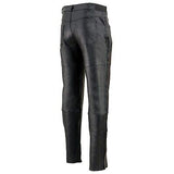 Milwaukee Leather SH1150 Men's Black Leather Motorcycle Over Pants with Jean ...