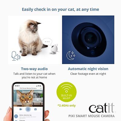 Catit PIXI Smart Mouse Camera, App-Controlled Pet Camera for Cats