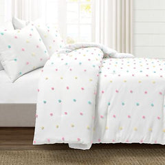 Lush Decor Rainbow Tufted, Full/Queen, Dot 3 Piece Comforter Set, Full & Piece