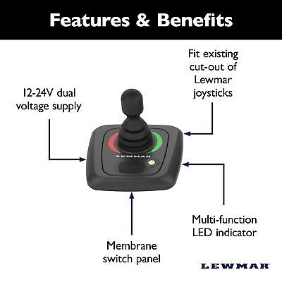 Lewmar Single Boat Joystick Thruster Control with Ergonomic, Tactile Pad, Sea...