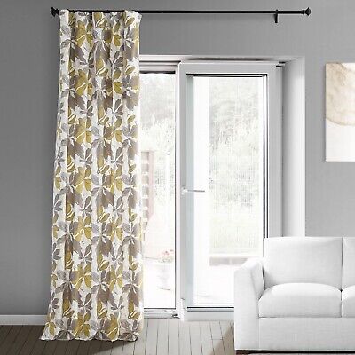 HPD Half Price Drapes Floral Curtains 96 Inches Long Luxury Printed Cotton Cu...