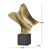 The Novogratz Polystone Abstract Decorative Sculpture Wave Home Decor Statue ...