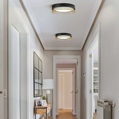 Modern Dimmable Gold and Black Flush Mount Ceiling Light, Minimalist LED Ligh...