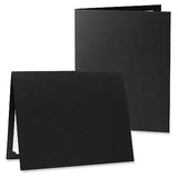 Plain Black Certificate Folders - Pack 50, Linen Cover 80 lb. Stock, Folded, ...