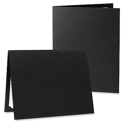 Plain Black Certificate Folders - Pack 50, Linen Cover 80 lb. Stock, Folded, ...