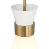 Kit - Modern Minimalist Tapered Opal Glass and Metal Ceiling Light, White and...