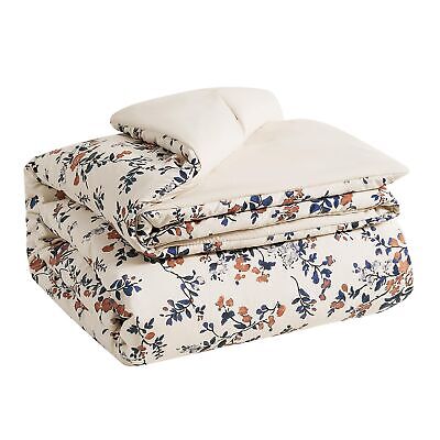 Lucky Brand Garden Floral Bouquet King Microfiber Comforter Set with Sham - 3...