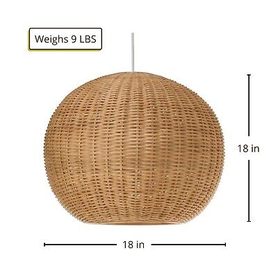 KOUBOO 1050030 Wicker Ball Pendant Lamp, Natural