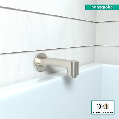 hansgrohe Tub Spout Premium 3-inch Modern Tub Spout in brushed nickel, 14413821