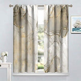 Marble Curtains, Ombre Marble Texture Abstract Window Treatments for Living R...