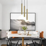 Modern Bronze Pendant Lights, LED Minimalist Pendant Lighting Fixture, Strip ...