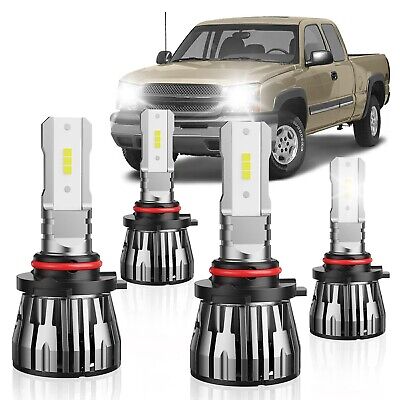 4PCS Fog Bulbs Compatible with Chevy Silverado/GMC Sierra 1999 2000 2001 2002...