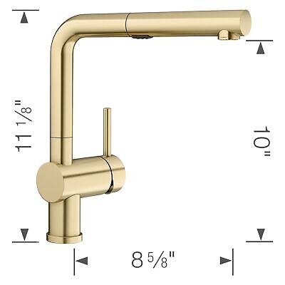 Linus Pull-Out Kitchen Faucet 1.5 GPM, Satin Gold