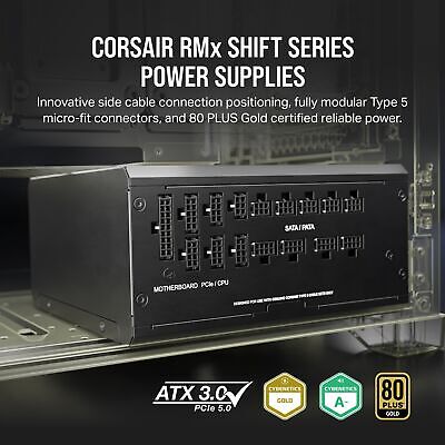 Corsair RM1200x Shift Fully Modular ATX Power Supply - Modular Side Interface...