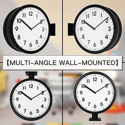 BESTIME 66289A 15-Inch Double Sided Aluminum Wall Clock.Minimalist Designed C...