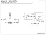 Kingston Brass KS3256BL Vintage Wall Mount Kitchen Faucet, Polished Nickel