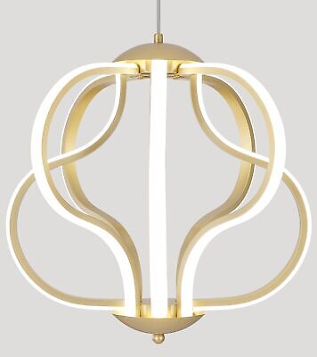 Q&S Modern Led Chandelier,Gold Hanging Pendant Lights for Dining Room Foyer E...